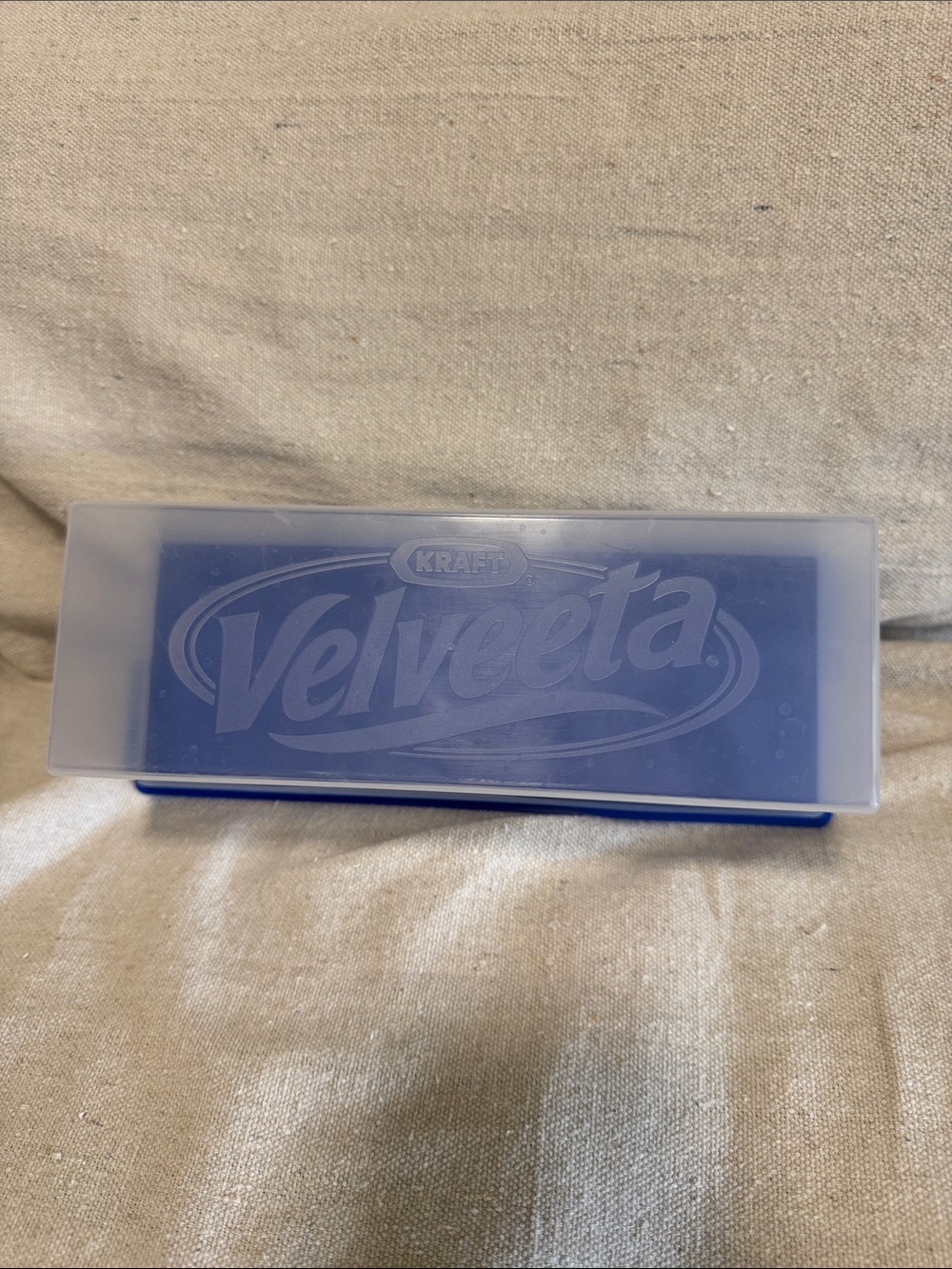 Vintage Kraft Velveeta Cheese Keeper Storage Container - Blue & Clear